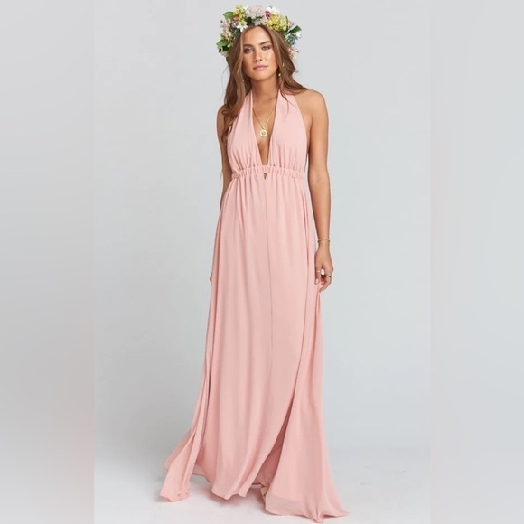 Show Me Your Mumu Dress Womens Medium Luna Halter Bridesmaids Wedding Formal - Picture 2 of 16